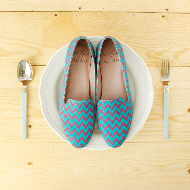 -----------Shoes Party-----------电波跳跳糖欧贝拉  /手工订制/日本布料 - 女款休闲鞋 - 其他材质 蓝色