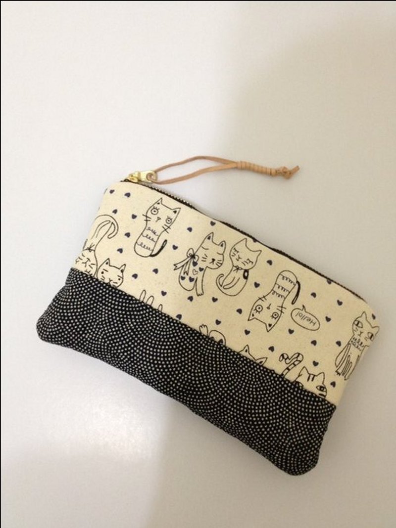 ‘my love house.猪头妈的店’可爱喵喵包系列-多功能化妆包.万用收纳包008D - 化妆包/杂物包 - 其他材质 蓝色