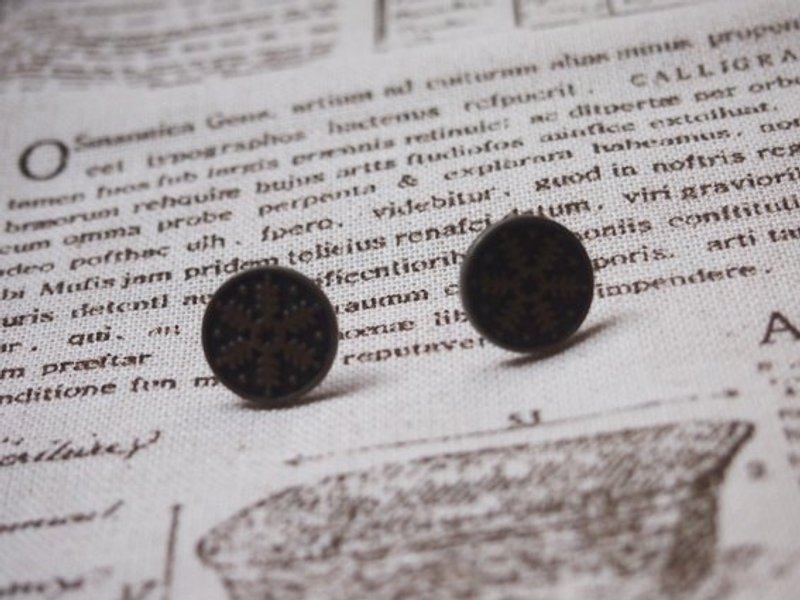 [雪花(古铜)]复古耳环 - 耳环/耳夹 - 其他金属 咖啡色