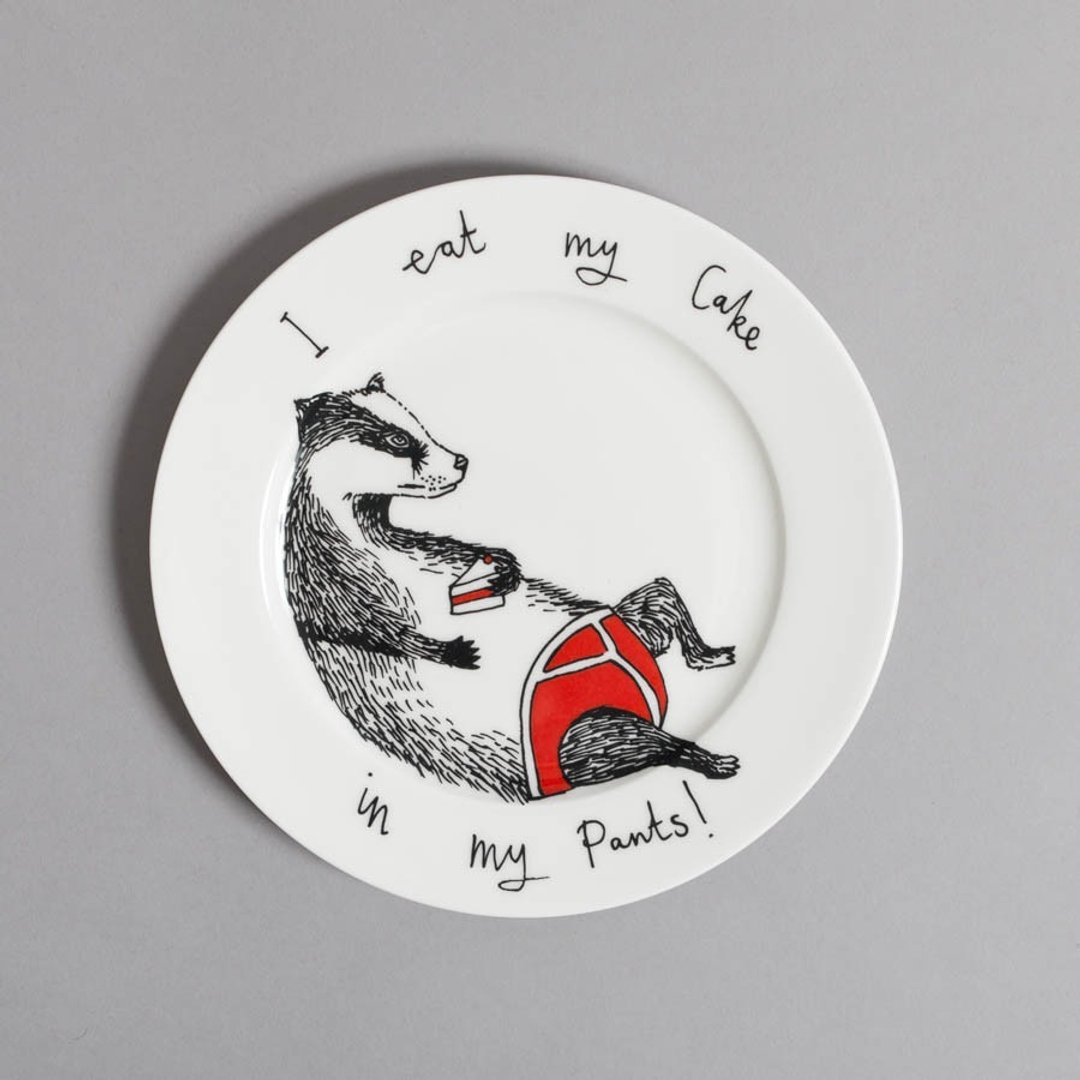 I eat my cake in my pants 骨瓷餐盘 | Jimbobart - 盘子/餐盘/盘架 - 瓷 白色