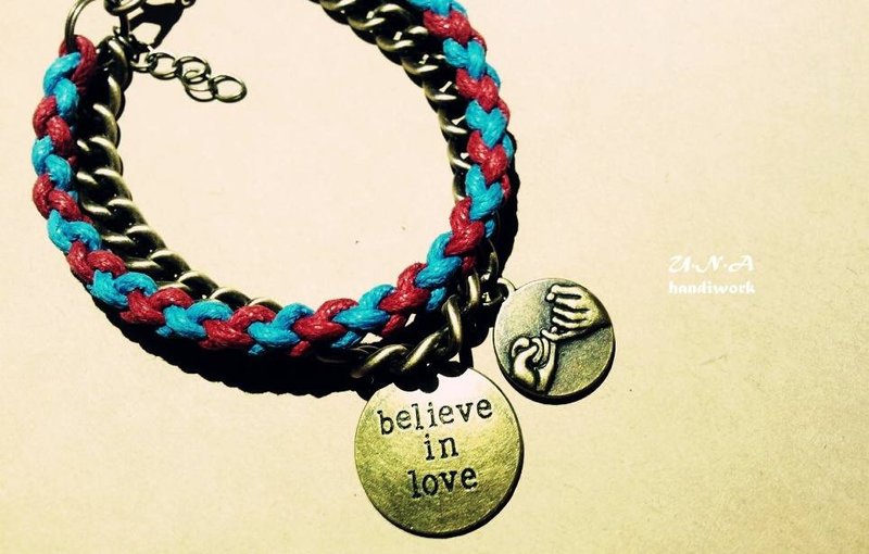 【UNA-优娜手作】铁链+编织手链 / 双饰品 - 手链/手环 - 其他材质 多色