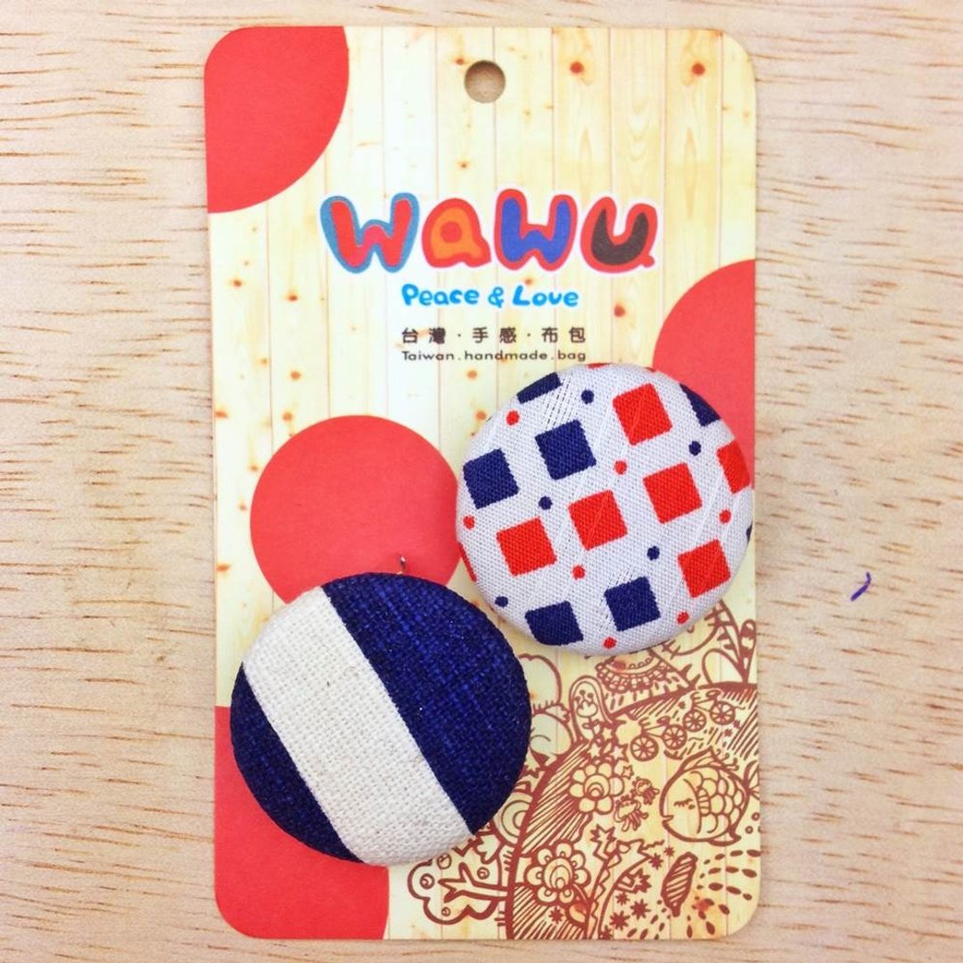 WaWu 设计师独家手工布胸章 - 湖边小学 - 胸针 - 其他材质 蓝色