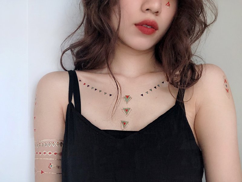 华丽假期2 -2入纹身贴纸 原创手绘设计 - 纹身贴 - 纸 红色