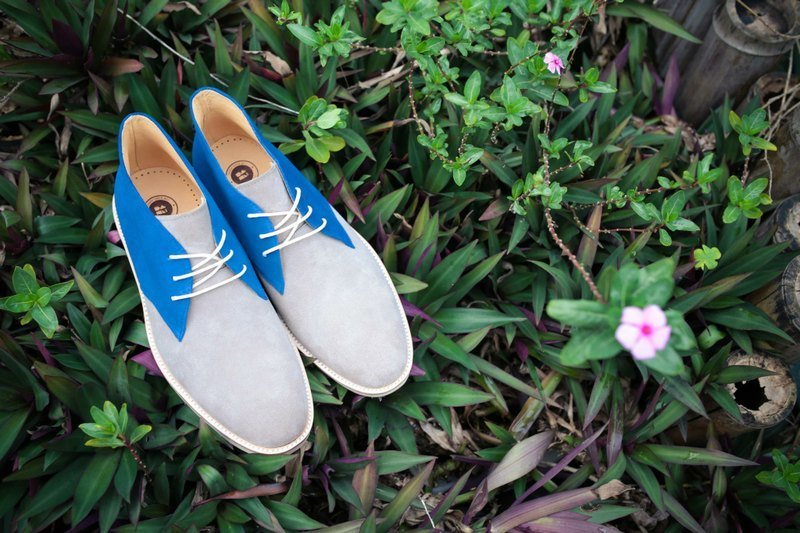 Streetboys 街道上游走 - 全牛皮手工鞋 - 灰蓝 - 男款休闲鞋 - 真皮 灰色