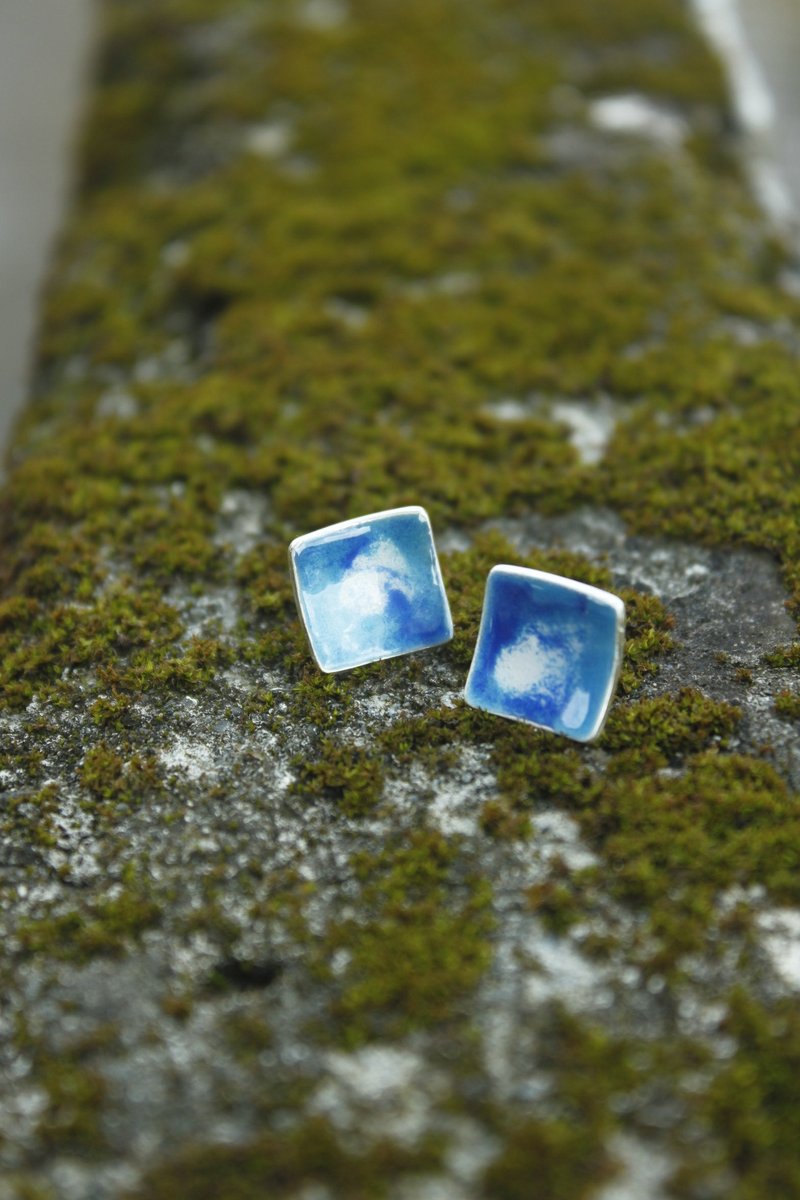 耳朵上的海洋 - 耳环/耳夹 - 其他金属 蓝色