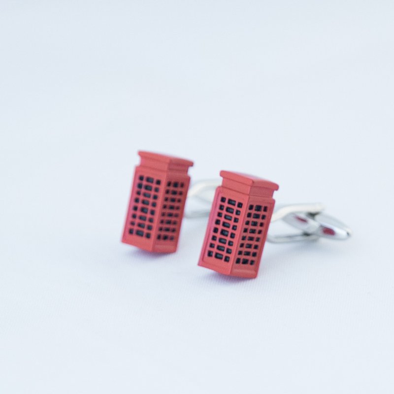 英伦复古电话亭红色袖扣 ENGLISH TELEPHONEBOOTH CUFFLINKS - 袖扣 - 其他金属 