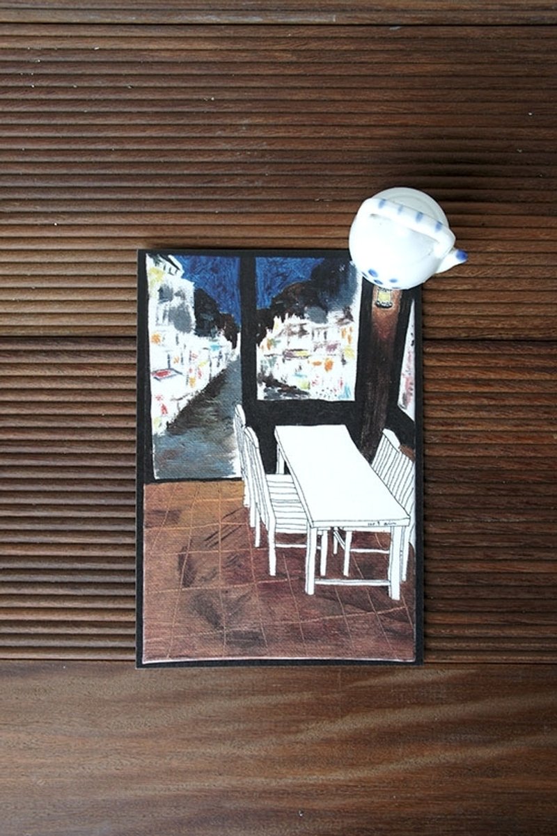 插画明信片:原始人酒吧 - 卡片/明信片 - 纸 蓝色