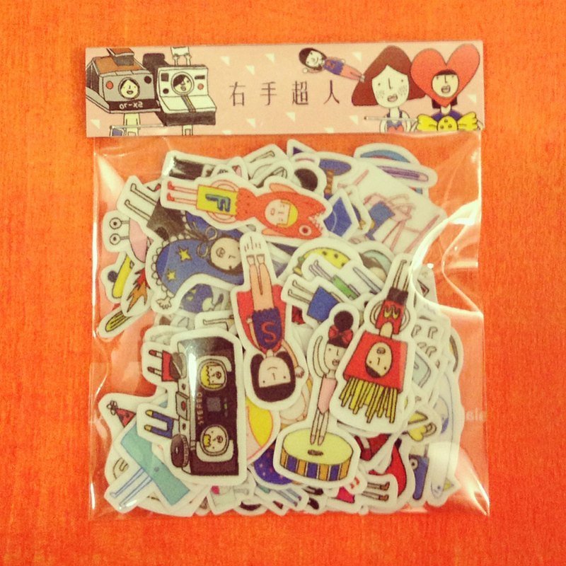 右手超人小贴纸 / 全套50张 - 贴纸 - 纸 多色
