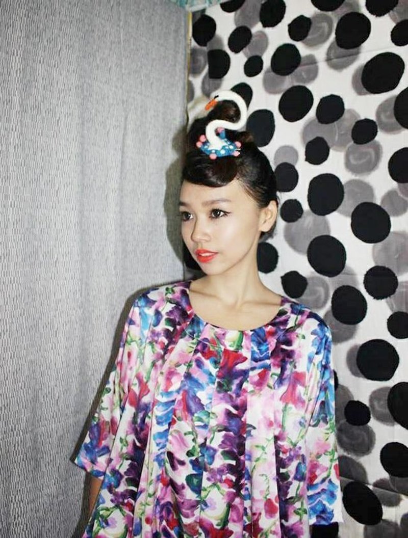 ｛Little Treasure｝牵牛花Over size One-piece - 洋装/连衣裙 - 其他材质 多色