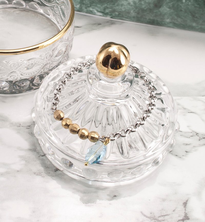 ❈La Don 拉冬❈ - 不锈钢扣式手链 - 切割撞色 - 手链/手环 - 其他金属 金色