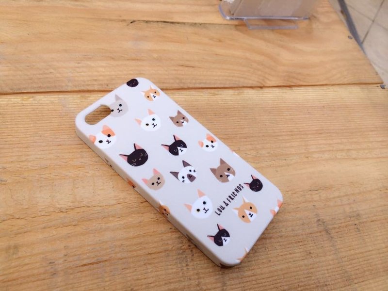 :: 圣诞礼物 ::猫奴手机壳 Q版 iPhone 5/5s, 4/4s case - 平板/电脑保护壳 - 塑料 灰色