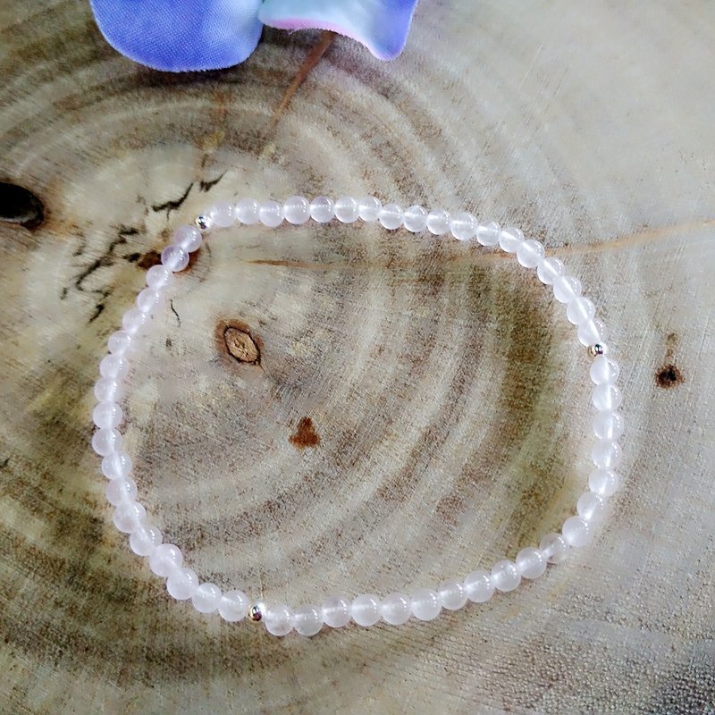 -天然半宝石-幸运石系列-粉晶纯银手链 - 手链/手环 - 宝石 粉红色