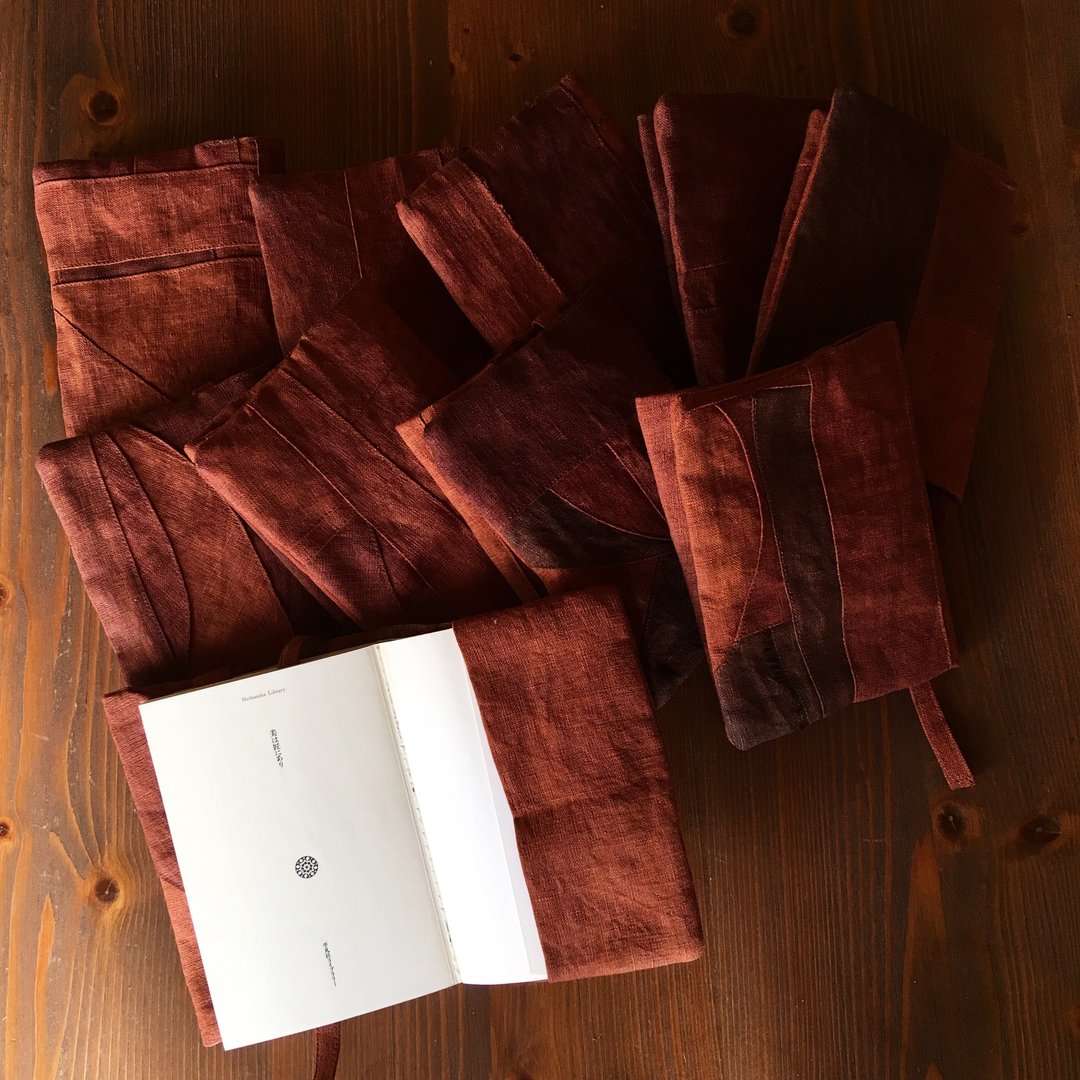 Persimmon linen book cover - 笔记本/手帐 - 其他材质 咖啡色