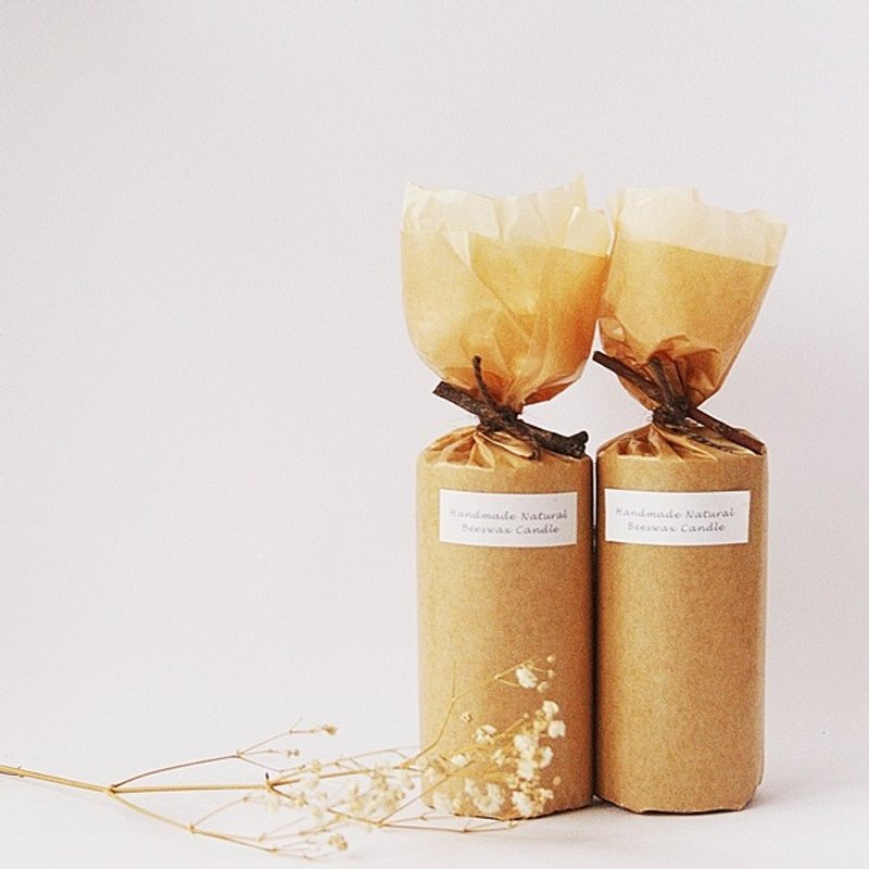 4楼公寓 | 手感蜂蜡蜡烛【中圆卷】 - 蜡烛/烛台 - 植物．花 黄色