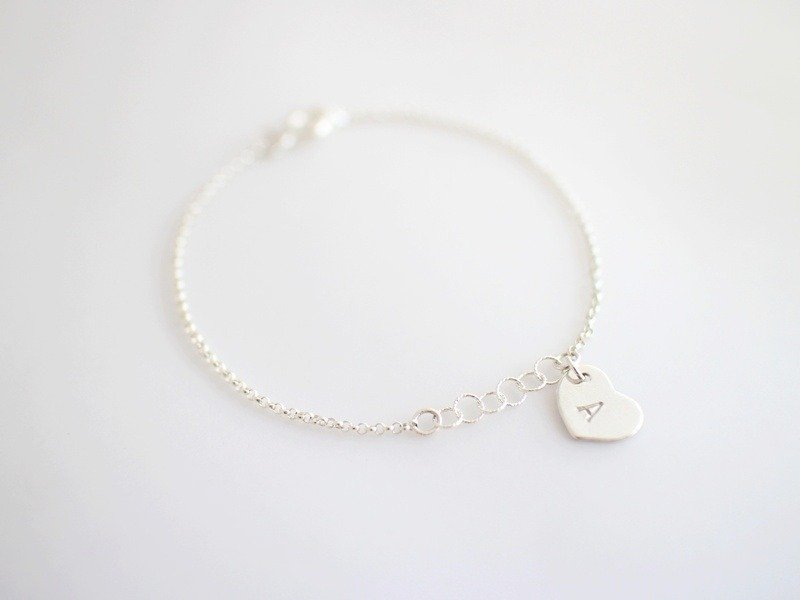 ☆字母泡泡手链 / 纯银爱心型字母手链 / 生日礼物 姐妹链 - 手链/手环 - 其他金属 白色