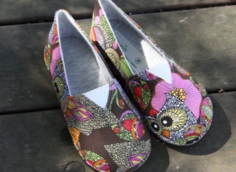 【Whypichi坏脾气手工鞋】鸮 小人鞋 /【Whypichi手作り靴】子供用 - 童装鞋 - 棉．麻 咖啡色