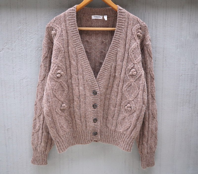 FOAK古着 棕色麻花毛衣外套 - 女装针织衫/毛衣 - 其他材质 咖啡色