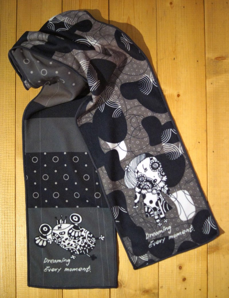 黑灰白Days | 厚绒围巾 - 丝巾 - 其他材质 灰色