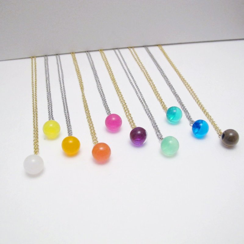 【MUCHU沐橘】彩虹。玻璃珠彩虹泡泡项链(小) - 项链 - 玻璃 多色