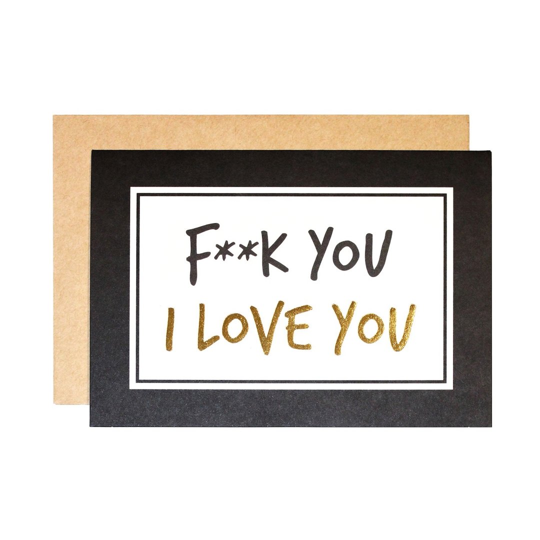FOR YOU系列 幸福小卡 - FxxK YOU I LOVE YOU - 卡片/明信片 - 纸 黑色
