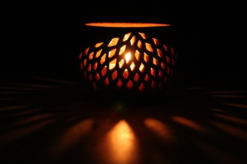 Japanese Pattern candle holder S - 蜡烛/烛台 - 其他材质 咖啡色