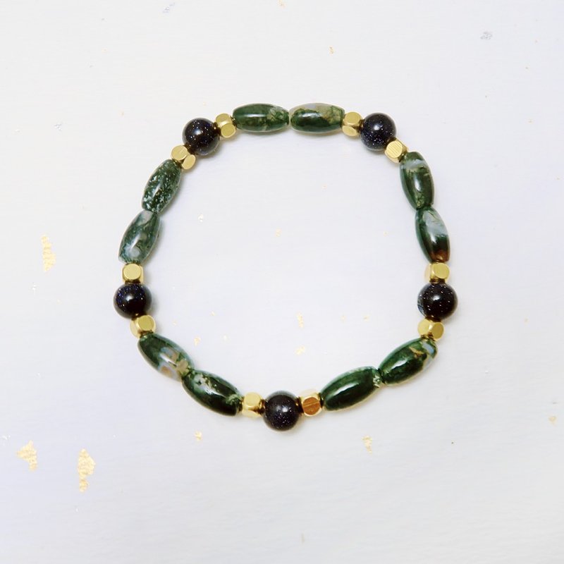 yes,sir ◆ 迷彩系列- 男女皆可 / 天然矿石 / 铁龙生石 / 蓝砂石 / 黄铜 / 中性款 / 手链 手环 礼物定制设计 - 手链/手环 - 宝石 绿色