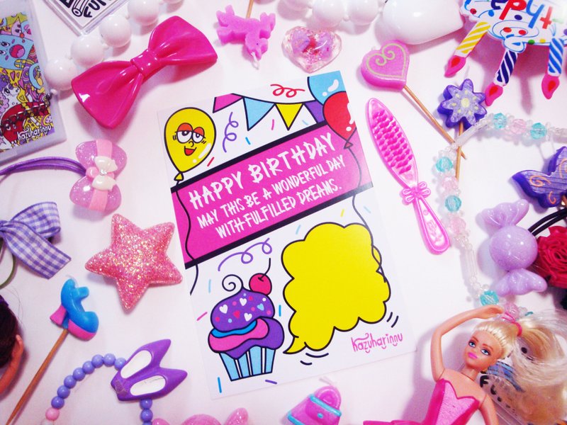 《明信片》生日快乐！Happy birthday ! - 卡片/明信片 - 纸 多色