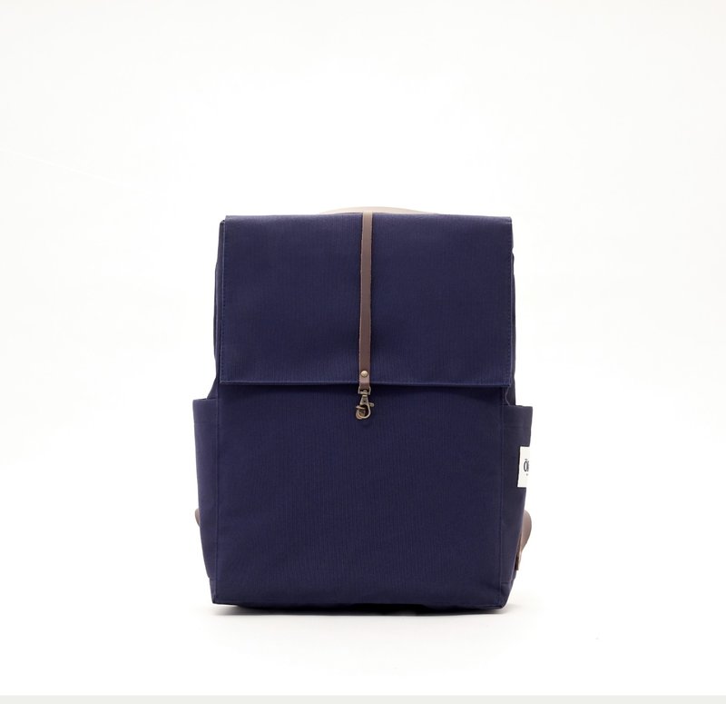 西班牙手工制作 Ölend Holden 帆布后背包 (Navy 深蓝色) - 后背包/双肩包 - 其他材质 蓝色