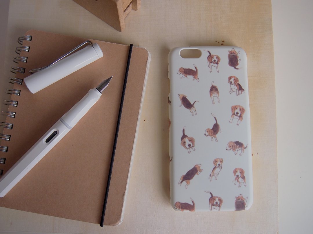 :: 圣诞礼物 ::米格鲁手机壳 iPhone 6 /6s/ iPhone 7 - 手机壳/手机套 - 塑料 白色