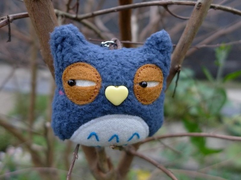 猫头鹰屏幕擦钥匙圈-(深蓝) - 钥匙链/钥匙包 - 其他材质 