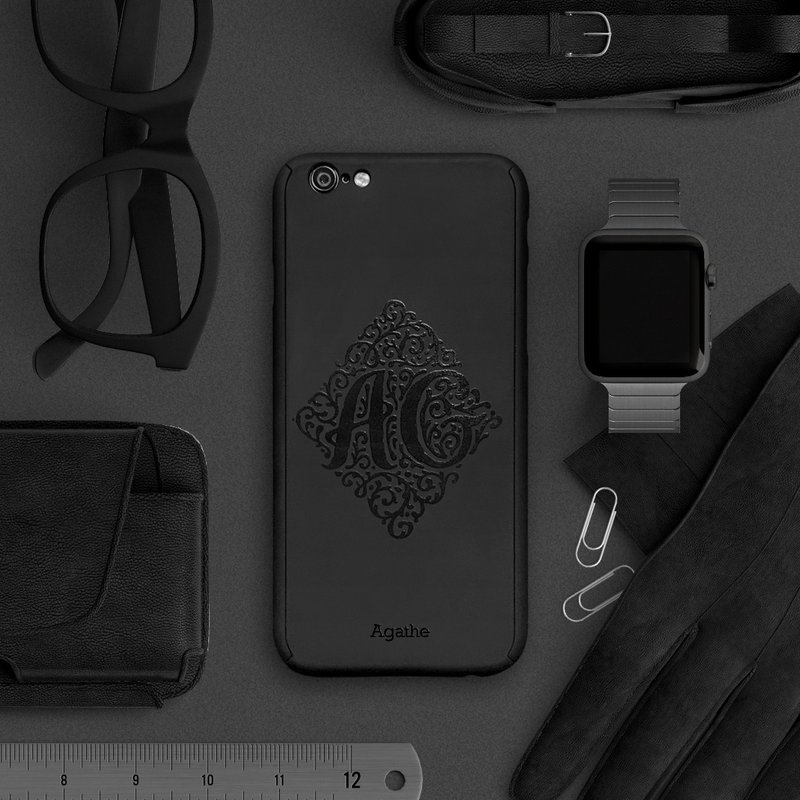 定制化全方位保护 iPhone 手机壳 - 手机壳/手机套 - 塑料 黑色