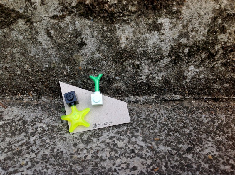 LEGO乐高耳环●夏日的消暑与盎然—海星豆苗 - 耳环/耳夹 - 塑料 多色