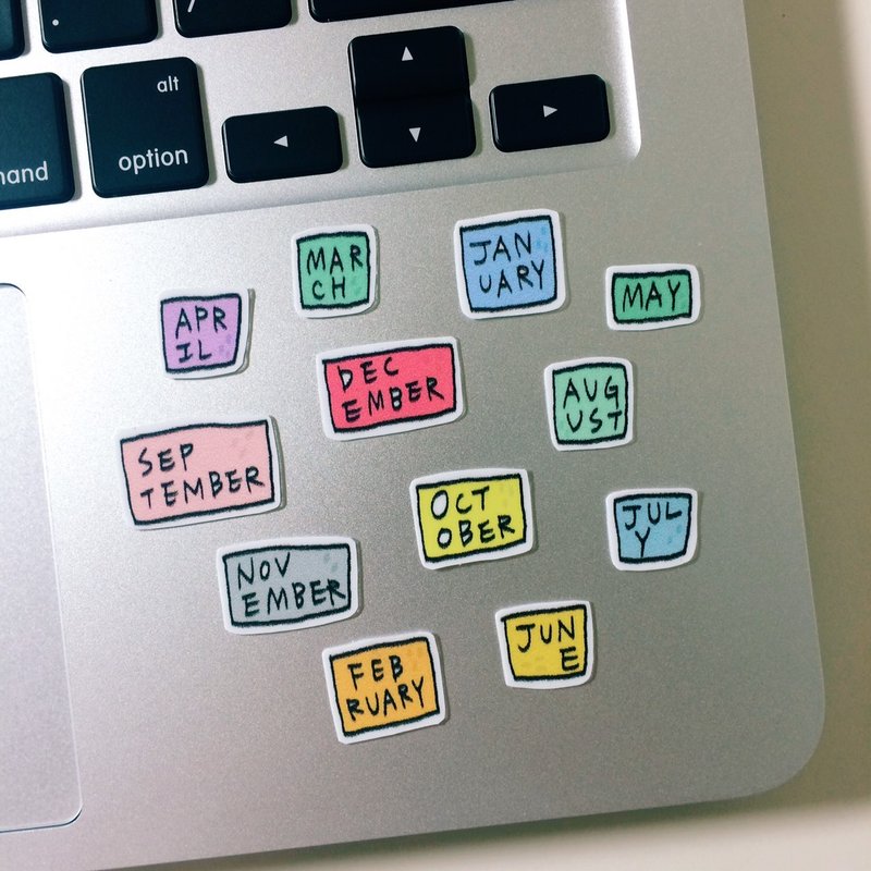 彩虹月份 贴纸组 - 贴纸 - 纸 多色