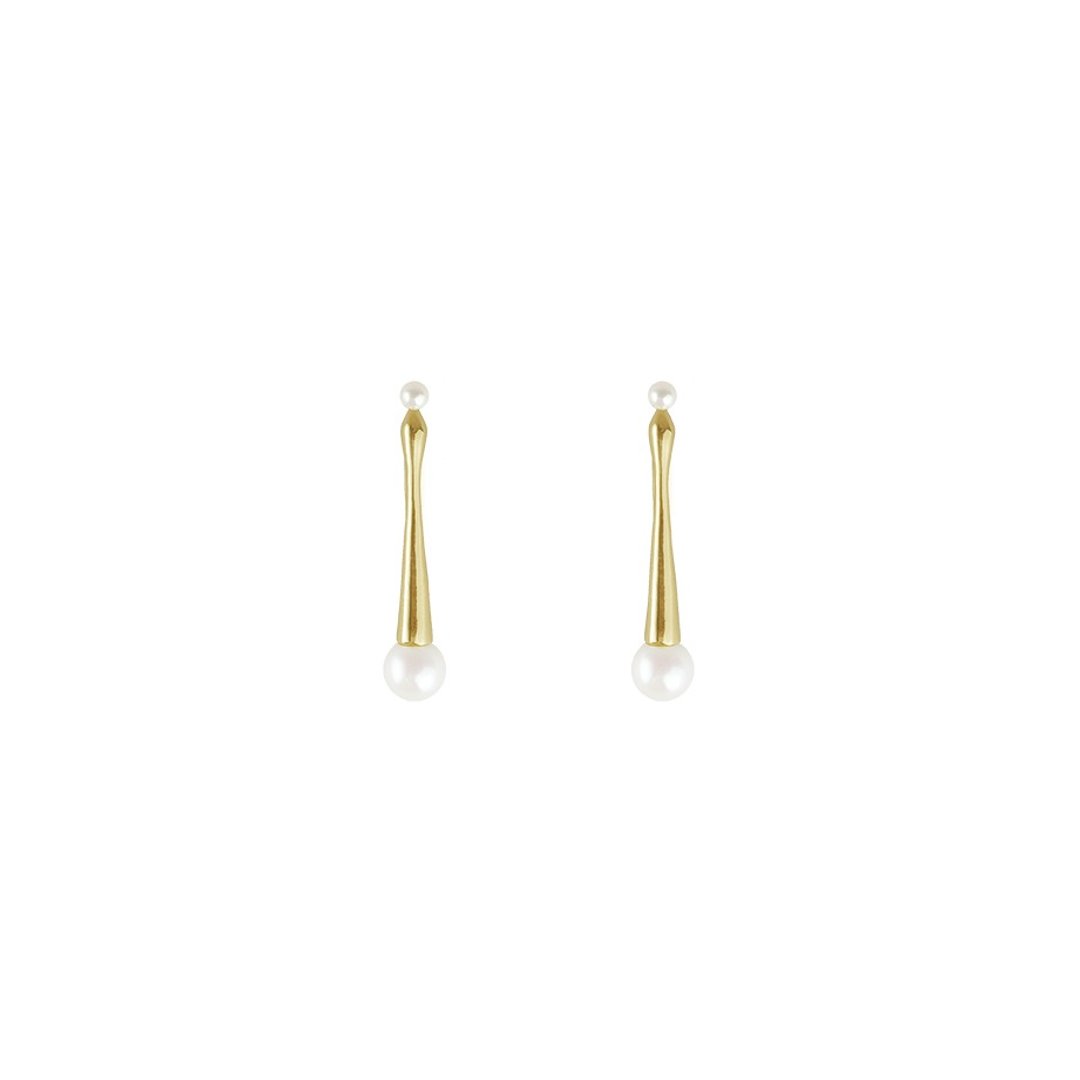 优雅气质珍珠耳环 DAAT EARRINGS - 耳环/耳夹 - 宝石 金色