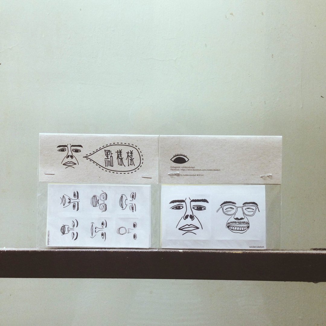 点样样白底贴纸 - 贴纸 - 纸 白色