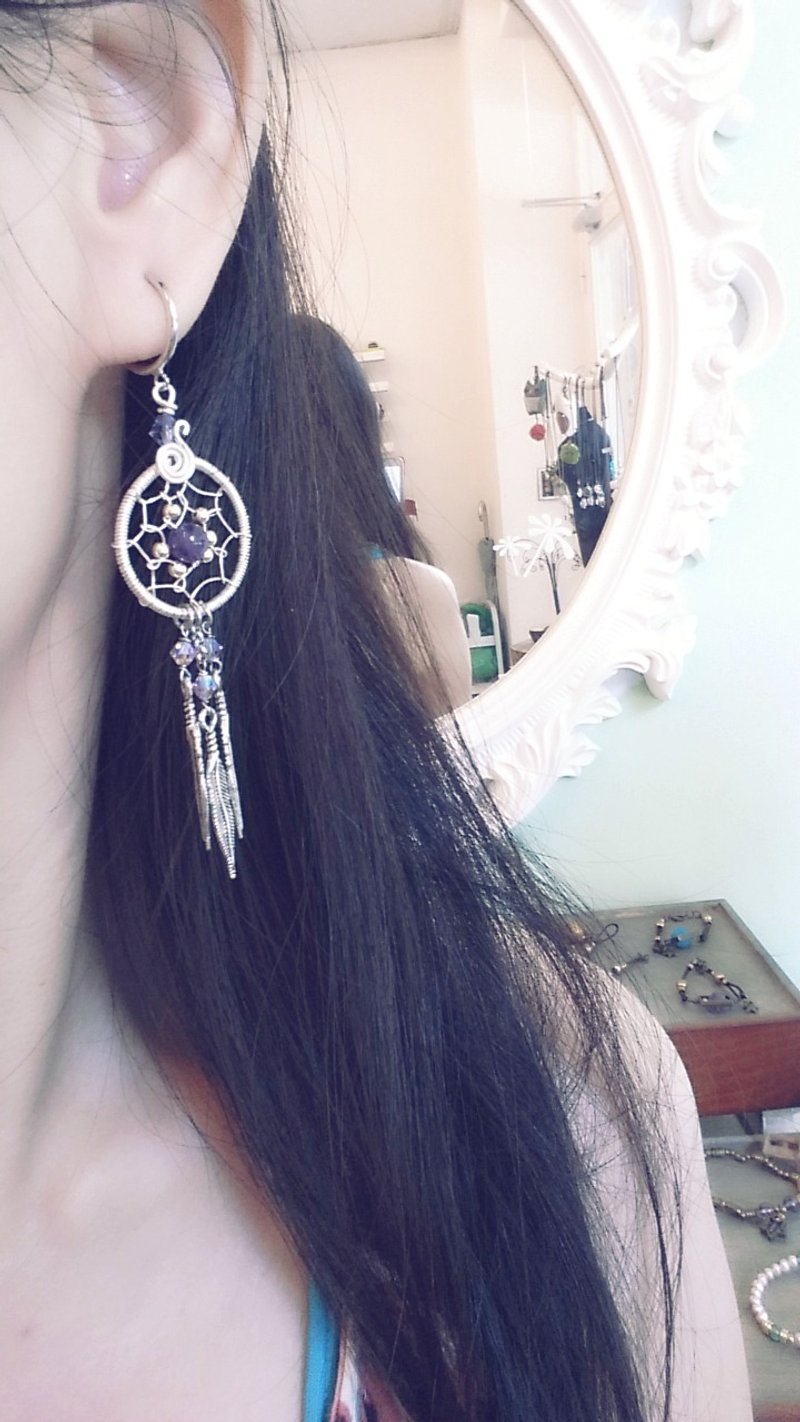 《DODOWU手作轻珠宝》【补梦网※流浪去系列※耳环】可以改夹式 - 耳环/耳夹 - 宝石 紫色