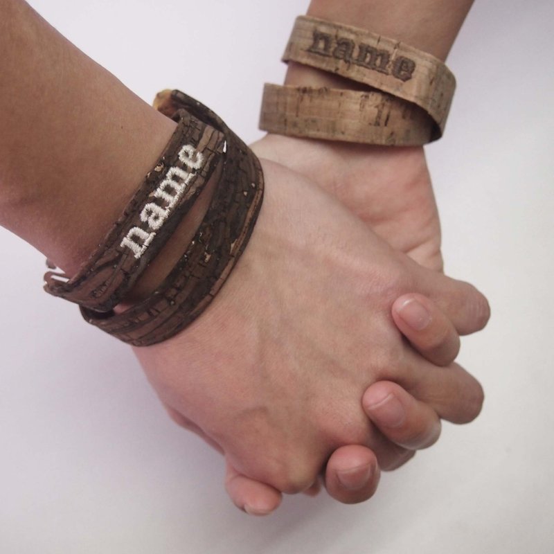 情人节特别  情侣手带一对 情侣共同拥有一份缝有他或她名字的难忘礼物 手绳 手环 手链 - 手链/手环 - 木头 