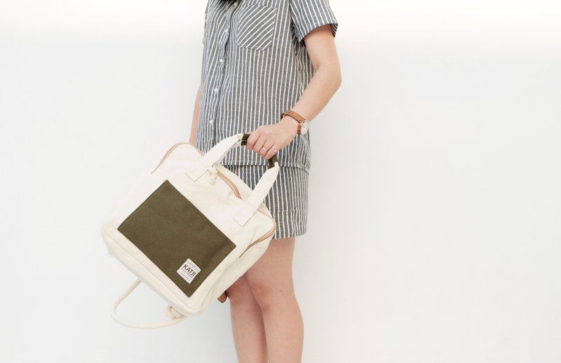 ::母亲节快乐:: 上课趣:: Katji 3 in 1 多功能包包（白与墨绿色） - 其他 - 其他材质 绿色