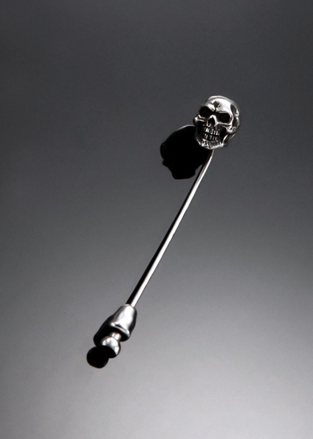 Skull M Type Pin | 简约骷髅领带扣插针胸针 - 胸针 - 纯银 银色