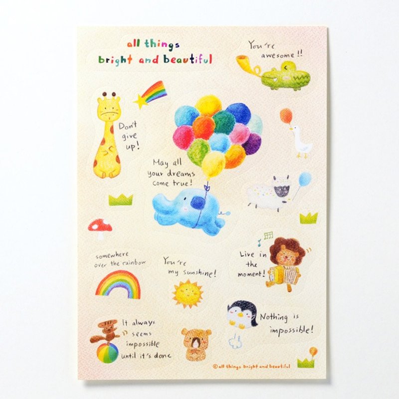 梦想飞翔动物贴纸 - 贴纸 - 纸 多色