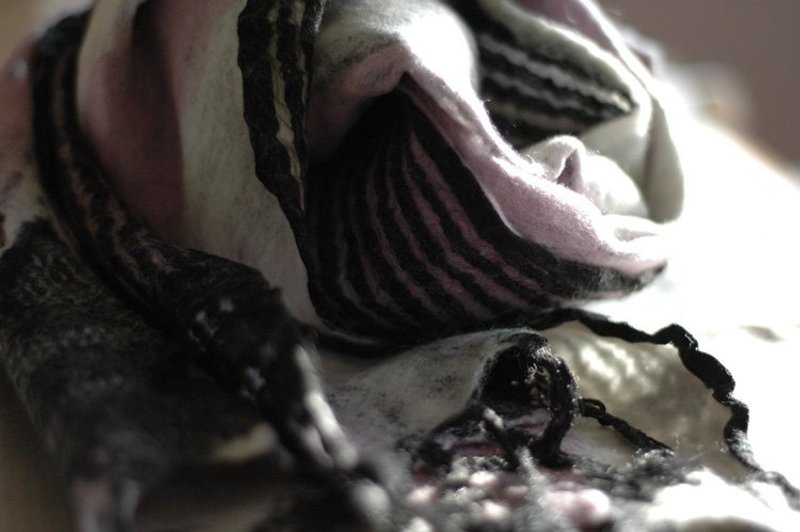 samasta羊毛毡围巾-淡粉 - 丝巾 - 羊毛 粉红色