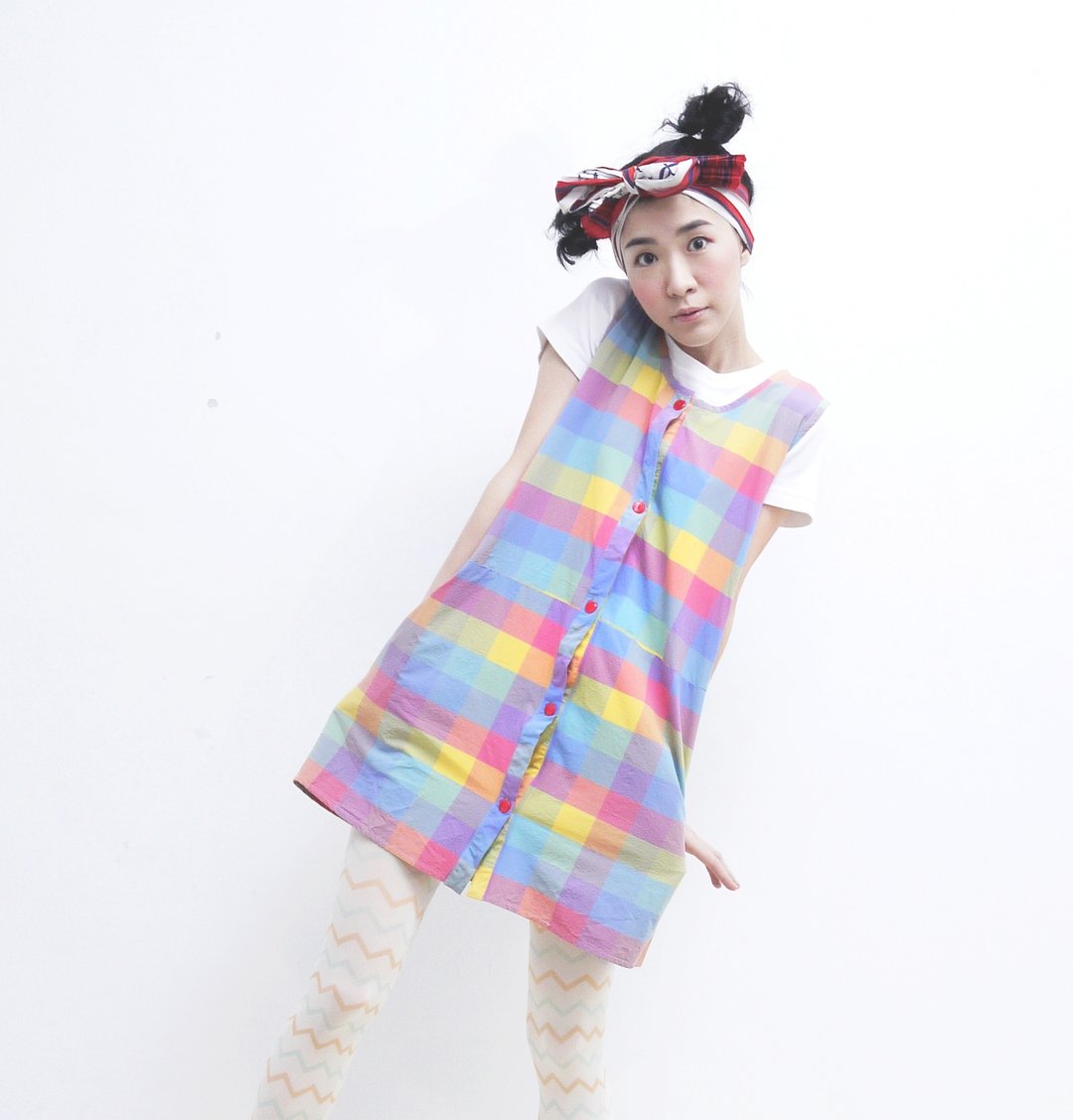 Boomboomkidz 最后一件彩色电视扣子洋装 - 洋装/连衣裙 - 其他材质 多色