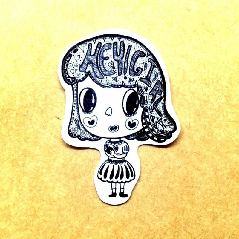 贴纸.小公主. - 贴纸 - 纸 黑色