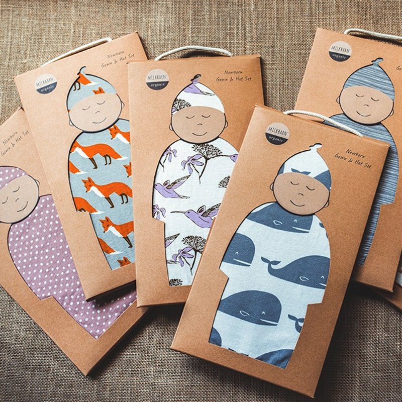 MILKBARN 新生儿帽袍盒装组 - 穿脱方便设计 - 其他 - 棉．麻 多色
