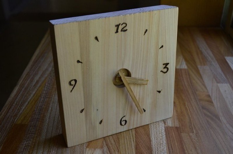 【林木一郎木创馆】无垢时计方形-日本桧木 - 时钟/闹钟 - 木头 