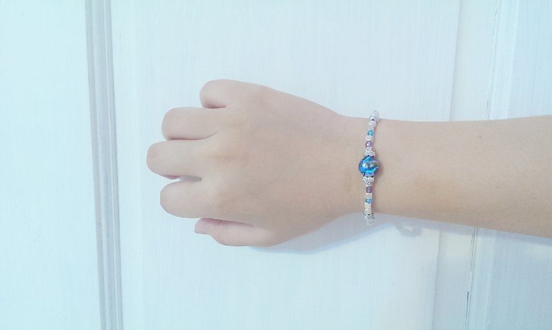 〈 迷幻 〉  银 鲍鱼贝 手链  - 手链/手环 - 其他金属 紫色