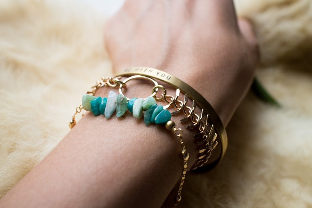 [原矿系] Gaia手链-天河石 Amazonite | 天然石.矿石.原矿.限量手工.生日礼物.情人节礼物 - 手链/手环 - 宝石 绿色