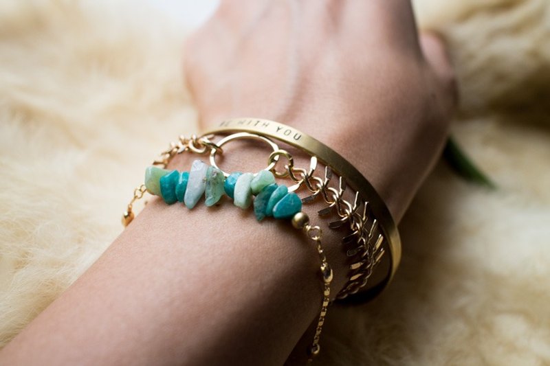 [原矿系] Gaia手链-天河石 Amazonite | 天然石.矿石.原矿.限量手工.生日礼物.情人节礼物 - 手链/手环 - 宝石 绿色