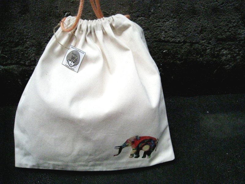 MaryWil束口小文青环保袋-彩虹迷幻大象 - 其他 - 其他材质 白色