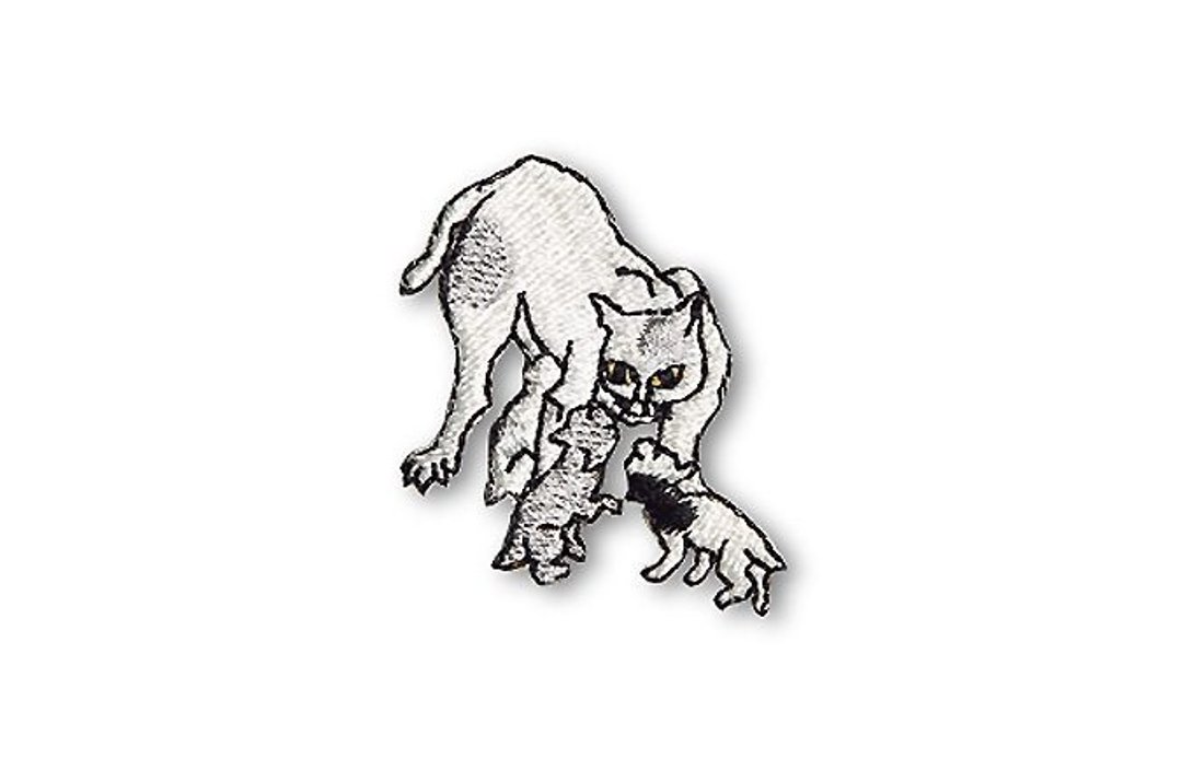 【京东都KYO-TO-TO】猫饲好五十三疋シリーズ_ 猫(二川)绣片 - 编织/刺绣/羊毛毡/裁缝 - 绣线 白色